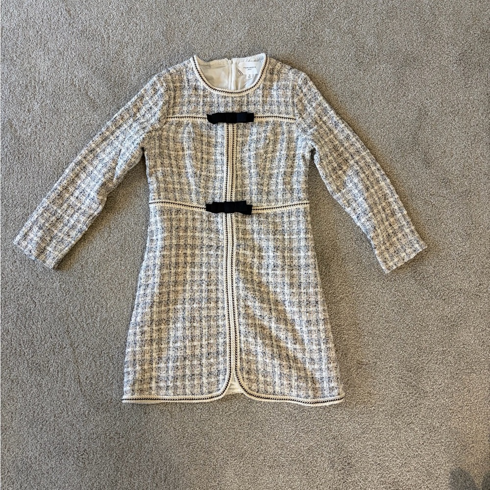 Pomander Place Cream and Black Mini Dress